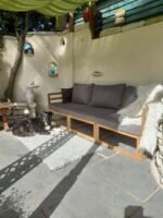 Rowan 3 Seater Wooden Garden Sofa Set - Image 3