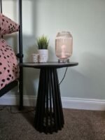 Outlet - Elland 22.5cm Glass Table Lamp - Blush Pink & Chrome - Image 2