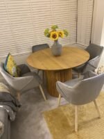 Freya Grey Velvet Armchairs - Set of 2 - Whitewash Oak Legs - Image 4
