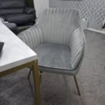 Darcy Office Swivel Chair - Grey with Gold Legs - Image 2
