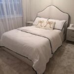 Odette Double Ottoman Bed - Ivory - Jet Black Piping - Image 4