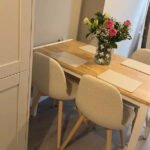 Ellis Light Beige Boucle Dining Chairs - Set of 2 - Whitewash Oak Legs - Image 3