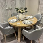 Freya Grey Velvet Armchairs - Set of 2 - Whitewash Oak Legs - Image 2