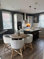 Outlet - Magnus Dove Grey Dining Chair - Oak Legs - Image 2