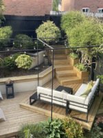 Maia 5 Seater Garden Interchangeable Sofa Set with Grey Lean Over Parasol - Black - Image 3