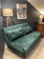 Una 2 Seater Double Sofa Bed - Green Velvet - Image 2