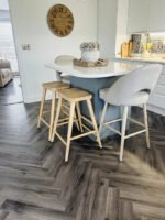 Marilyn Soft Beige Bar Stool - Whitewash Oak Legs - Image 5