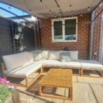 Rowan 5 Seater Wooden Garden Chaise Corner Sofa Set with Coffee Table - Natural - Image 3