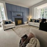 Ava Light Beige Boucle Armchair - Black Oak Legs - Image 3