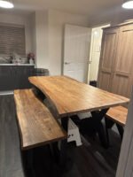 Bosco Natural Wood Dining Table - 6 Seater - 180cm / 48mm - Image 2
