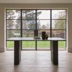 Orla Black Wooden Dining Table Set - 6 Seater - Freya Sand Dining Chairs - Black Oak Legs - Image 2