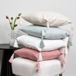Otura 45x45cm Tasseled Cushion Cover - Blush Pink - Image 3