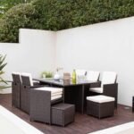 Outlet - 10 Seater Rattan Cube Outdoor Dining Set - Brown Weave - Image 2