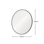 Outlet - Marbury 100cm Metal Round Mirror - Black - Image 4