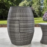 Outlet - 2 Seater Rattan Egg Chair Bistro Set - Grey - Image 4