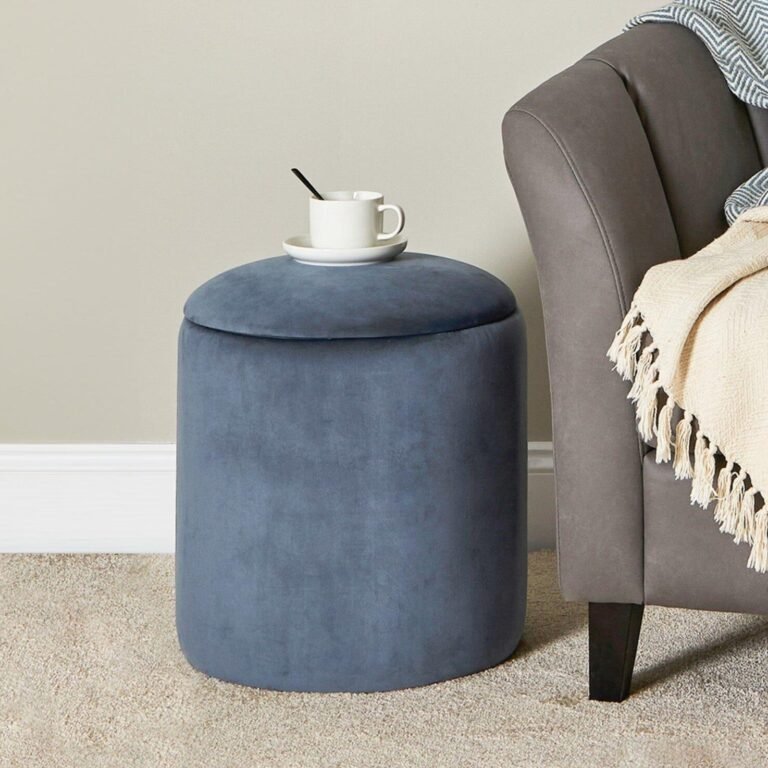 Abigail Storage Pouffe/Footstool - Horizon Blue