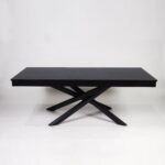 Amelia Black Dining Table Set - 6 Seater - Freya Blue Dining Chairs - Black Legs - Image 3