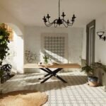 Amelia Whitewash Extendable Dining Table Set - 6 Seater - Mabel Black Spindle Back Chairs - Black Legs - Image 4