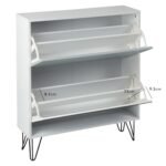 Outlet – Anderson shoe cabinet - 2 door - white and grey - Image 7