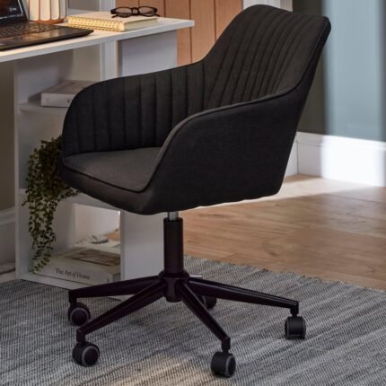 Outlet - Anna Office Chair - Dark Grey With Black Legs