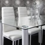 Outlet - Anya glass dining table set - 6 seater - white - Image 3