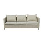 Outlet - Aria 3 Seater Rattan Garden Sofa - Light Grey - Image 5