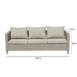 Outlet - Aria 3 Seater Rattan Garden Sofa - Light Grey - Image 6
