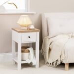 Outlet - Bampton 1 Drawer Bedside Table - Alabaster White