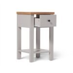 Outlet - Bampton 1 Drawer Bedside Table - Stone Grey - Image 4