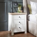Outlet - Bampton 3 Drawer Bedside Table - Alabaster White