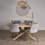 Outlet - Bella grey velvet dining chairs with gold legs - set of 2 - Image 2