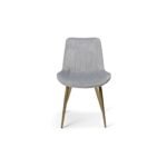 Outlet - Bella grey velvet dining chairs with gold legs - set of 2 - Image 4
