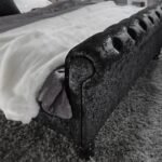 Outlet - Black Crushed Velvet Sleigh Bed Frame King Size - Image 3