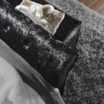 Outlet - Black Crushed Velvet Sleigh Bed Frame King Size - Image 6