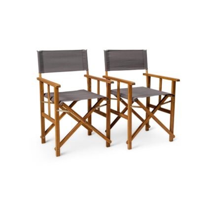 Outlet - Cameron Directors Chair Dark Grey - Set of 2