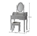 Capri Grey Dressing Table with Mirror & Stool - Image 9