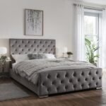 Outlet - Cavill Grey Fabric Bed Frame Upholstered Double