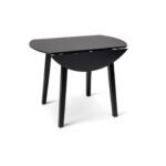Outlet - Charlie Black Round Dining Table - With Drop Leaf - Image 4