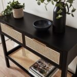 Outlet - Charlie Console Table Cane Drawers - Black - Image 4