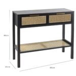 Outlet - Charlie Console Table Cane Drawers - Black - Image 8