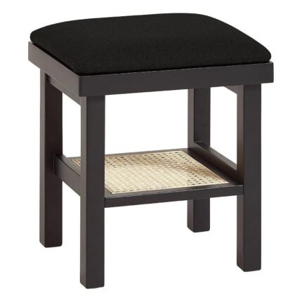 Outlet - Charlie Dressing Table Stool - Black
