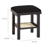 Outlet - Charlie Dressing Table Stool - Black - Image 2
