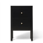 Outlet - Charlie Two Drawer Bedside Table In Noir Black - Image 3