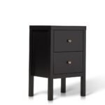Outlet - Charlie Two Drawer Bedside Table In Noir Black - Image 4
