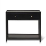 Outlet - Charlie Two Drawer Console Table in Noir Black - Image 2