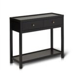Outlet - Charlie Two Drawer Console Table in Noir Black - Image 6