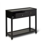 Outlet - Charlie Two Drawer Console Table in Noir Black - Image 7