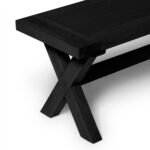 Outlet - Charlotte Black Oak Cross Leg Bench - Image 3