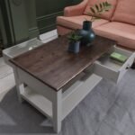 Outlet -  Chatsworth Wooden Coffee Table - Storage Drawers - Grey - Image 5