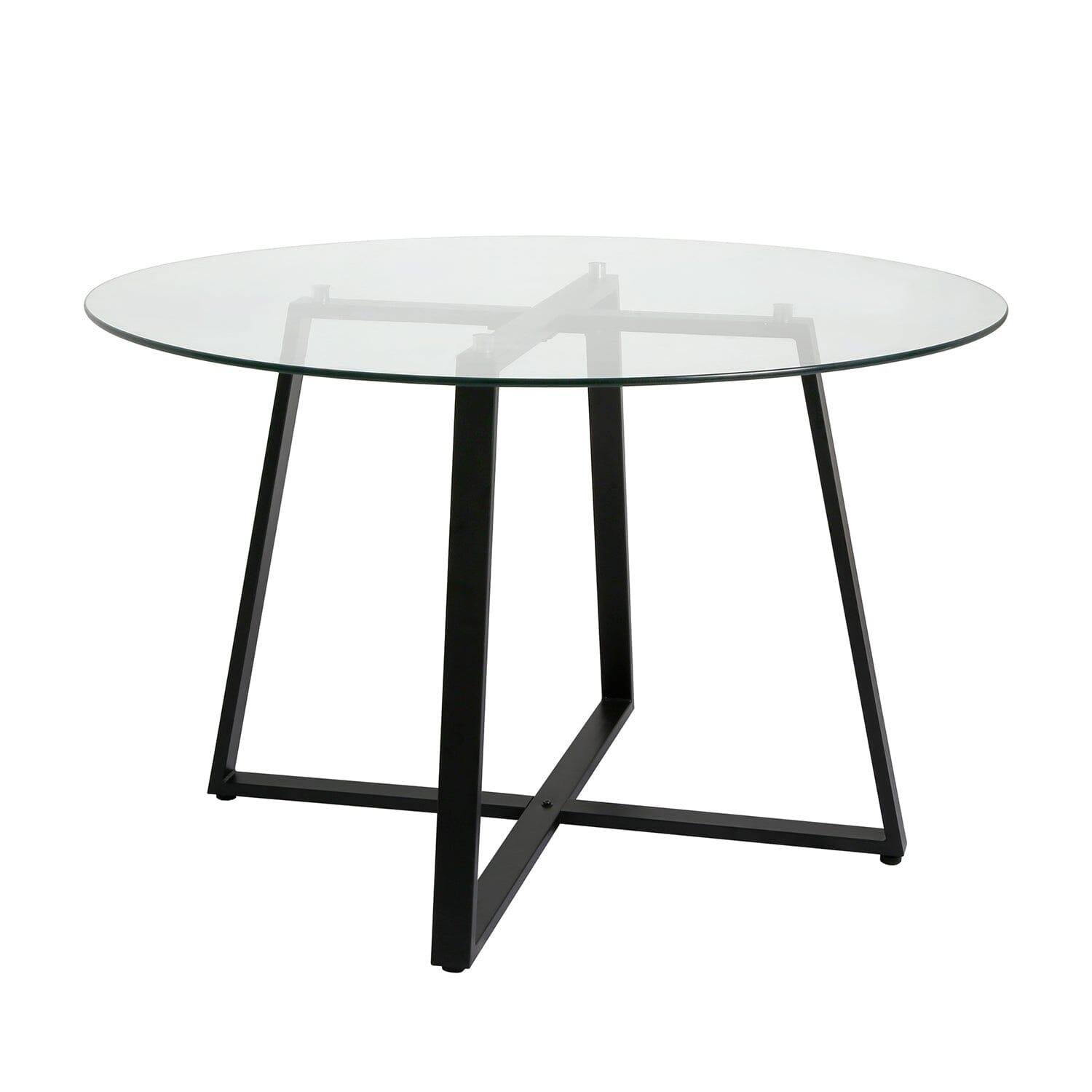 outlet-clara-glass-round-dining-table-with-black-frame-laura-james-1 Outlet - Clara Glass Round Dining Table - Black Frame